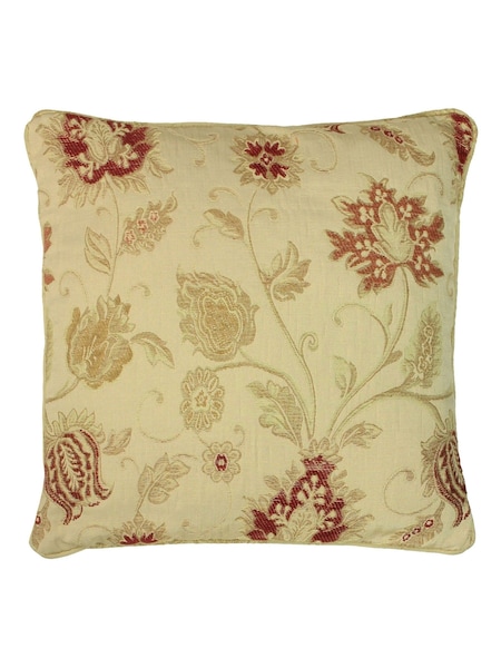 Riva Paoletti Champagne Cream Zurich Floral Jacquard Feather Cushion (478501) | £19