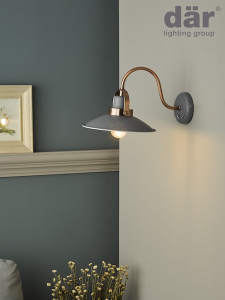 Dar Lighting Grey Liden Wall Light (479966) | £45