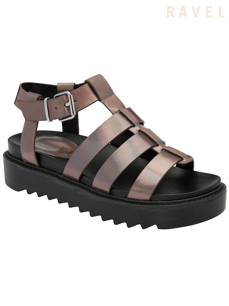 Ravel Metallic Fisherman Sandals On a Flatform Wedge Unit (480002) | £50