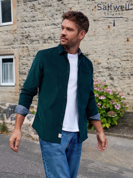 Green - Regular Saltwell Corduroy Long Sleeve Shirt