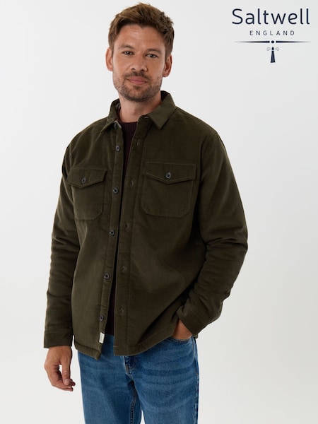 Green - Regular Saltwell Borg Lined Corduroy Jacket