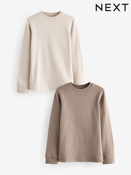 Neutral Thermal Long Sleeve Tops 2 Pack (2-16yrs) (480590) | £15 - £21