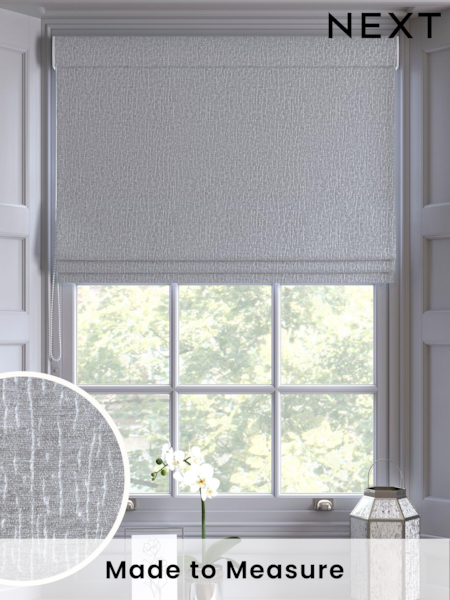 Silver Chenille Made to Measure Roman Blind (480646) | £75
