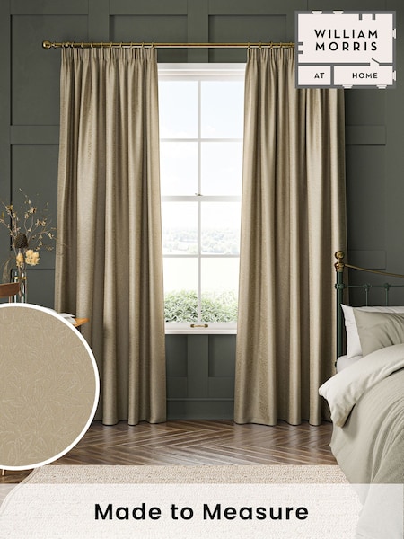 William Morris At Home Natural Willow Woven Made to Measure Curtains (481317) | £119
