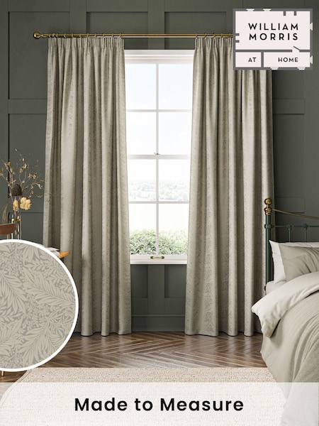 William Morris At Home Grey Larkspur Woven Made to Measure Curtains (481353) | £119