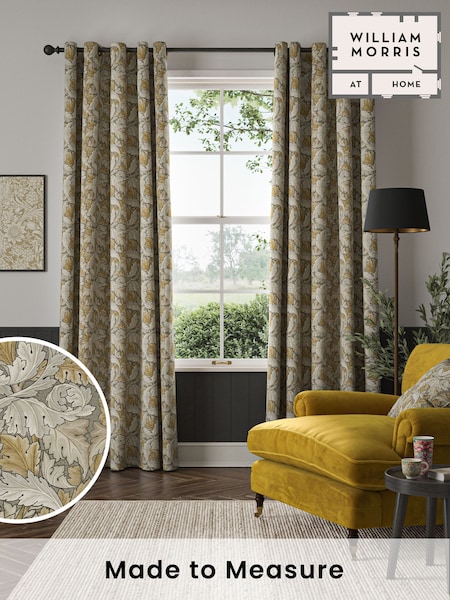 William Morris At Home Flint Grey Acanthus Made to Measure Curtains (481394) | £109