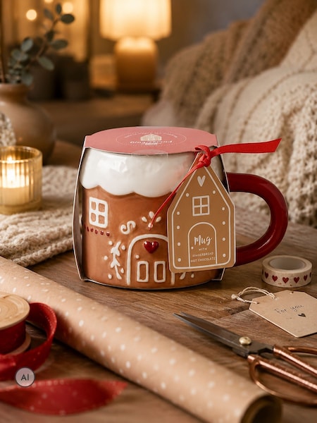 Kimm & Miller House Shaped Mug With Hot Chocolate