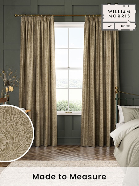 William Morris At Home Natural Marigold Velvet Made to Measure Curtains (481567) | £119