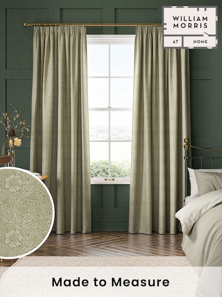 William Morris At Home Nettle Green Marigold Woven Made to Measure Curtains (481750) | £119