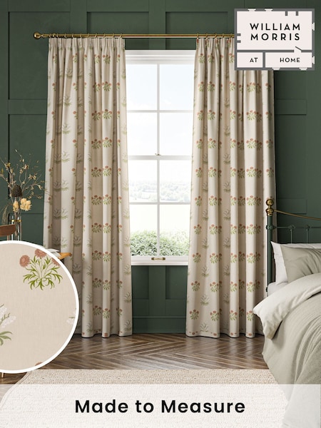 William Morris At Home Natural Lily Flower Embroidery Made to Measure Curtains (481788) | £128