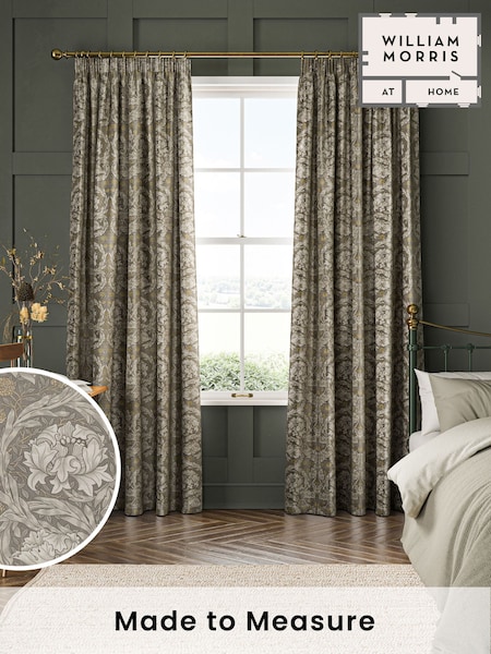 William Morris At Home Grey African Marigold Made to Measure 100% Cotton Curtains (481900) | £109