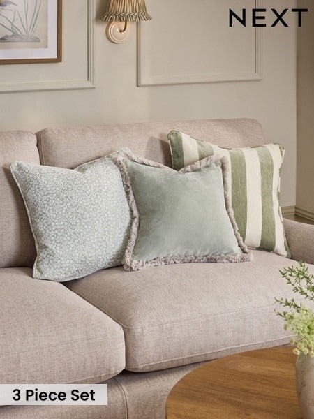 Set Of 3 Cushions With Inserts