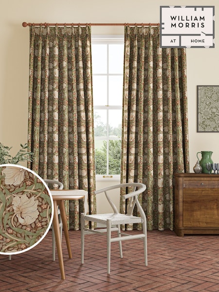William Morris At Home Brick Orange Pimpernel Made to Measure 100% Cotton Curtains (482066) | £109