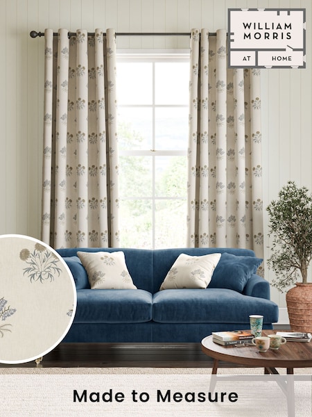 William Morris At Home Natural Lily Flower Embroidery Made to Measure Curtains (482070) | £128