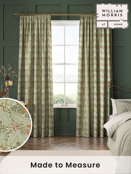 William Morris At Home Nettle Green Larkspur Made to Measure 100% Cotton Curtains (482138) | £109