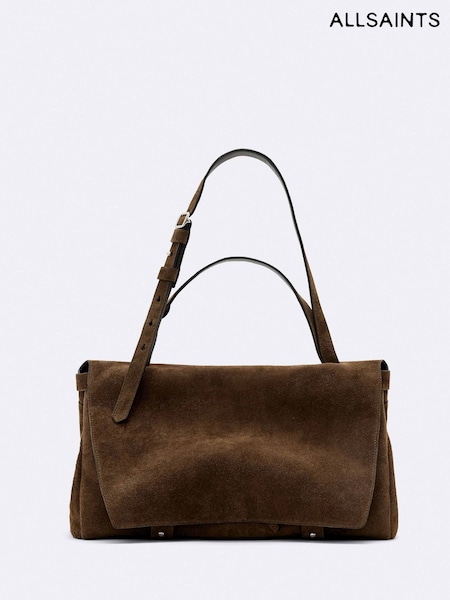 Green - Allsaints Joan Suede Satchel Bag