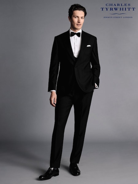 Charles Tyrwhitt Black Adjustable Fit Dinner Suit Double Breasted Waistcoat (482204) | £100