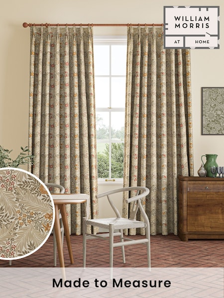 William Morris At Home Natural Larkspur Made to Measure 100% Cotton Curtains (482787) | £109