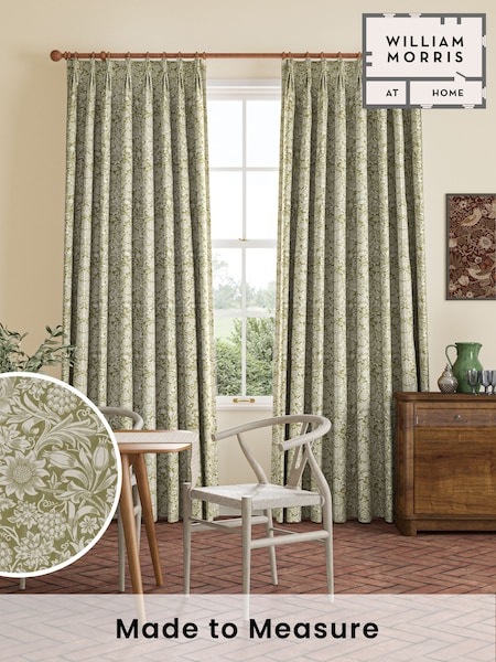 William Morris At Home Artichoke Green Sunflower Made to Measure 100% Cotton Curtains (482808) | £109