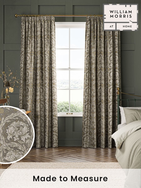 William Morris At Home Grey African Marigold Velvet Made to Measure Curtains (482869) | £119