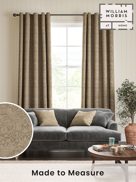 William Morris At Home Natural Strawberry Thief Woven Made to Measure Curtains (482958) | £119