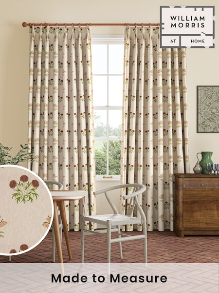 William Morris At Home Natural Lily Flower Embroidery Made to Measure Curtains (483254) | £128