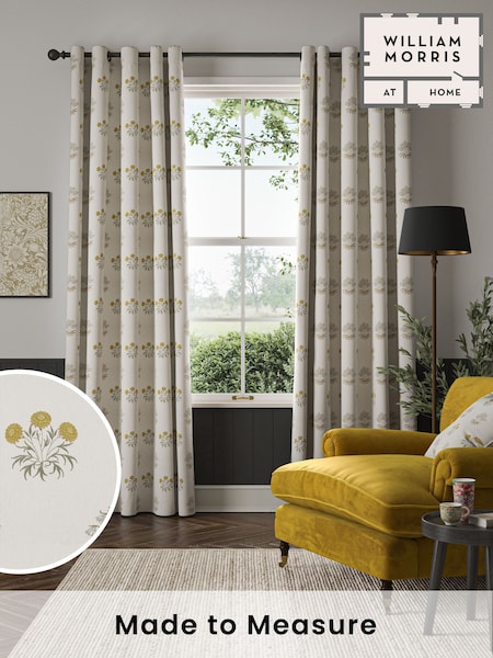 William Morris At Home Natural Lily Flower Embroidery Made to Measure Curtains (483429) | £128