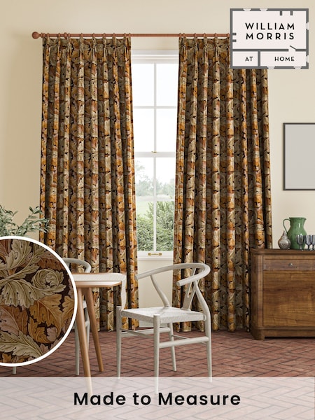 William Morris At Home Natural Acanthus Velvet Made to Measure Curtains (483430) | £119