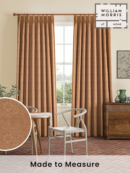 William Morris At Home Orange Marigold Woven Made to Measure Curtains (483445) | £119