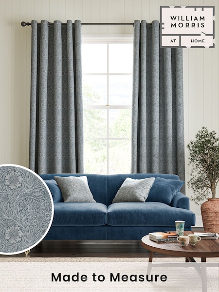 William Morris At Home Blue Marigold Woven Made to Measure Curtains (483551) | £119