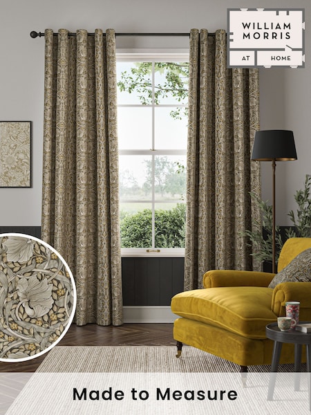 William Morris At Home Flint Grey Pimpernel Velvet Made to Measure Curtains (483588) | £119
