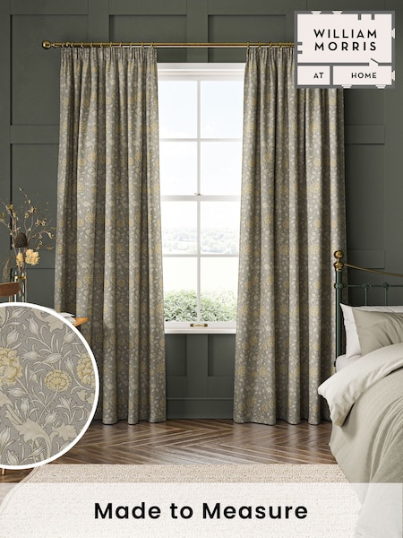William Morris At Home Grey Wild Tulip Made to Measure 100% Cotton Curtains (483643) | £109
