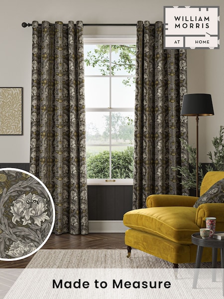 William Morris At Home Iron Grey African Marigold Velvet Made to Measure Curtains (483707) | £119
