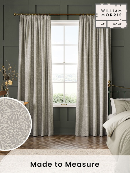 William Morris At Home Grey Willow Made to Measure 100% Cotton Curtains (484172) | £109