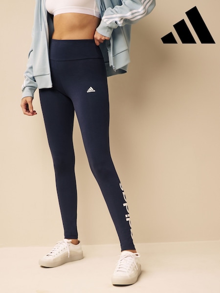 adidas Navy Essentials Linear Logo Leggings (484351) | £23