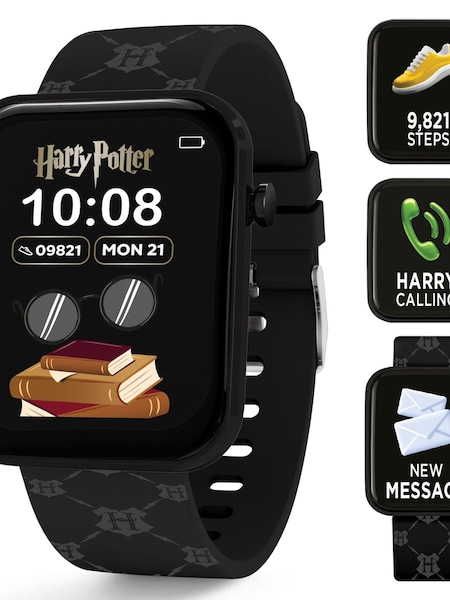 Black - Printed Strap Smart Watch