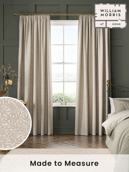 William Morris At Home Natural Willow Made to Measure 100% Cotton Curtains (486167) | £109