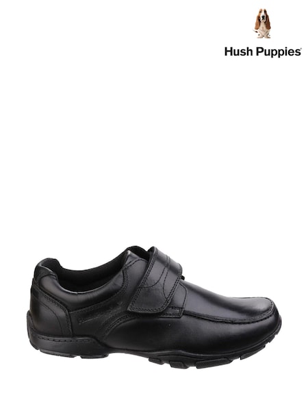 Hush Puppies Black Freddy 2 Senior School Shoes (486186) | £60