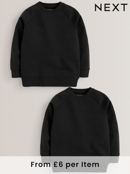Black 2 Pack Crew Neck School Sweater (3-16yrs) (486291) | £12 - £24