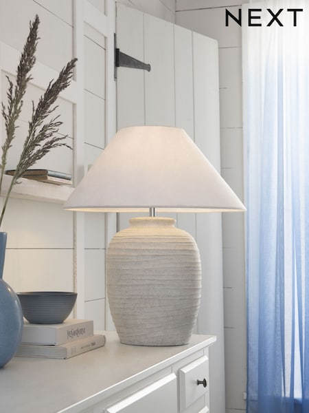 Grey/White Kingham Table Lamp (486886) | £125