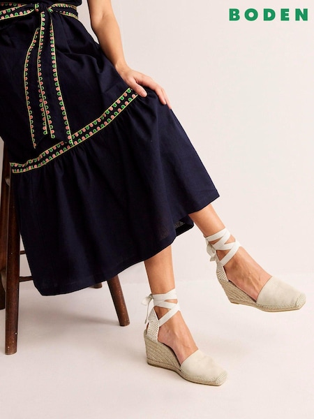Boden Natural Cassie Espadrille Wedges (487688) | £85