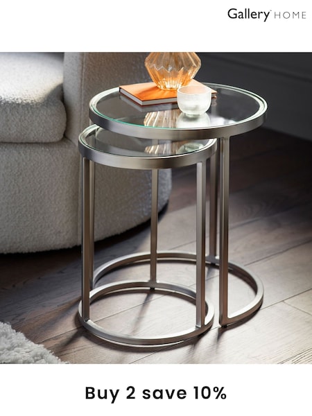 Gallery Home Silver Ruston Nest of 2 Tables (488221) | £250
