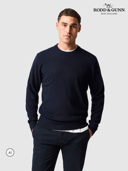 Navy Blue - Regular Rodd & Gunn Stewart Island Knit Jumper