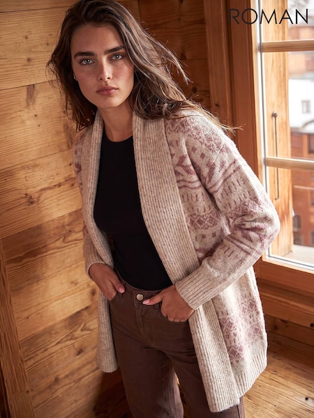 Pink - Roman Petite Aztec Cardigan