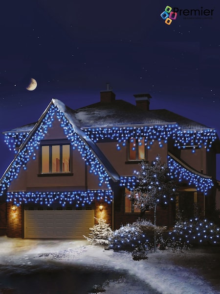 Premier Decorations Ltd White Brite 720 LED Snowing Icicles Christmas Lights with Timer 17.8M (491764) | £90