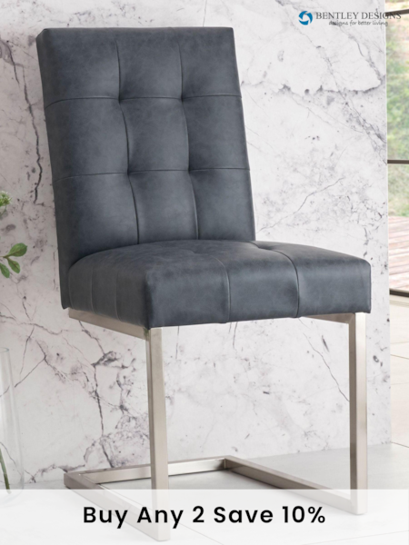 Bentley Designs Grey Set Of 2 Tivoli Upholstered Dining Chairs (491822) | £350