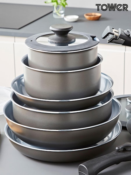 Tower Grey Set of 13 Piece Cookware Set (493261) | £130