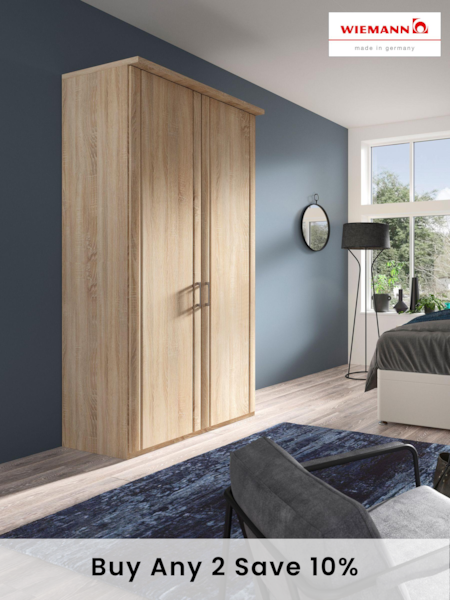 Wiemann Natural Torquay Wood Semi Fitted Double Wardrobe (493887) | £810