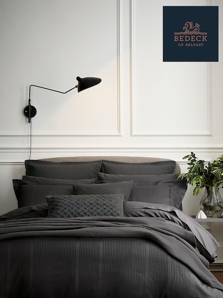 Bedeck Of Belfast Charcoal Grey 300 Thread Count 100% Cotton Mansa Oxford Pillowcase (493904) | £20