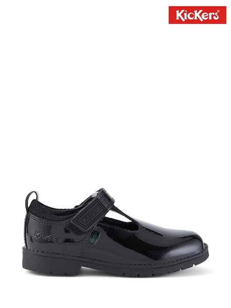 Kickers Black Infants Lachly T-Bar Patent Leather Shoes (496054) | £45